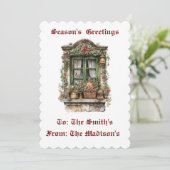 Vintage Personalised Flat Christmas Card シーズンカード (スタンド正面)
