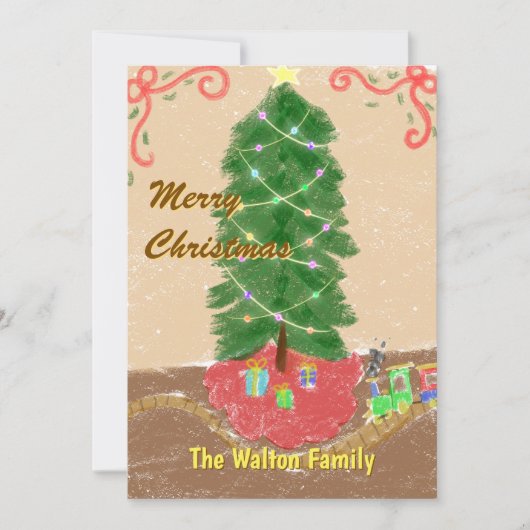Vintage Personalized Christmas Card シーズンカード (正面)