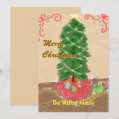 Vintage Personalized Christmas Card シーズンカード (正面/裏面)