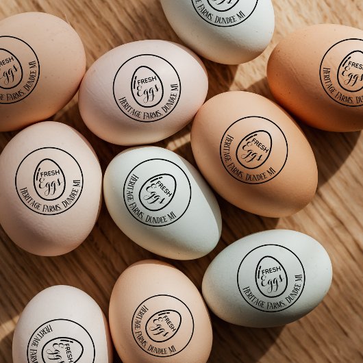 Vintage Personalized Rustic Farmhouse Egg Stamp ラバースタンプ