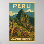 Vintage Peru Machu Picchu ポスター (正面)
