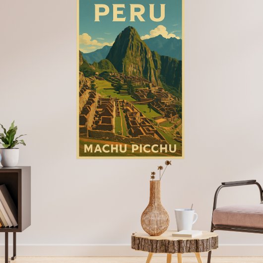 Vintage Peru Machu Picchu ポスター (リビング3)