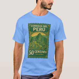 Vintage Peru Postage Stamp Shirt Tシャツ