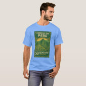 Vintage Peru Postage Stamp Shirt Tシャツ (正面フル)