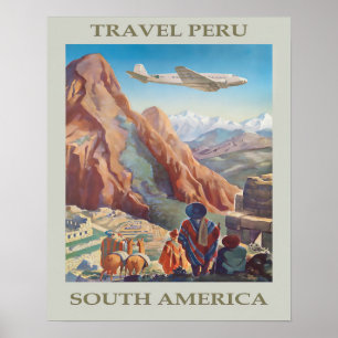 Vintage Peru Travel  ポスター