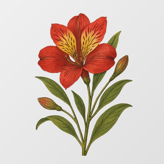 Vintage Peruvian Lily ウィンドウサイン (シート)