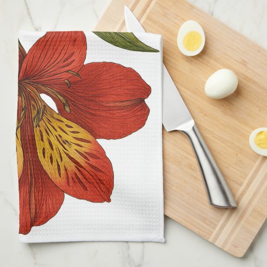 Vintage Peruvian Lily キッチンタオル (四つ折り)