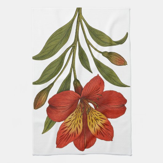 Vintage Peruvian Lily キッチンタオル (縦)