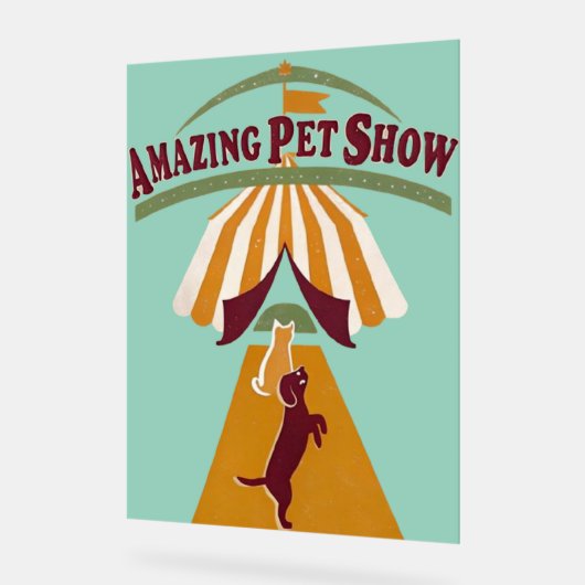 Vintage Pet Poster アクリルサイン (傾斜)