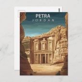 Vintage Petra Jordan Ancient Ruins ポストカード (正面/裏面)