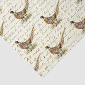 Vintage Pheasant Pattern on Antique Letter 薄葉紙 (詳細)