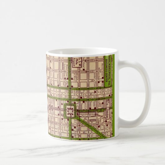 Vintage Philadelphia Street Map Mug コーヒーマグカップ (右)