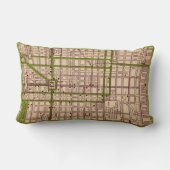 Vintage Philadelphia Street Map Throw Pillow ランバークッション (裏面)