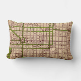 Vintage Philadelphia Street Map Throw Pillow ランバークッション