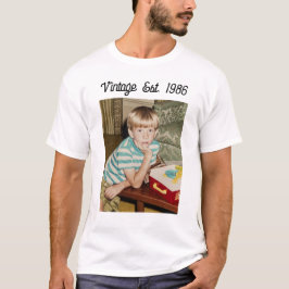 Vintage Photo Birthday Personalized T-Shirt Tシャツ