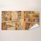 Vintage photo cards collage. European, Middle East バスタオル (バスタオル)