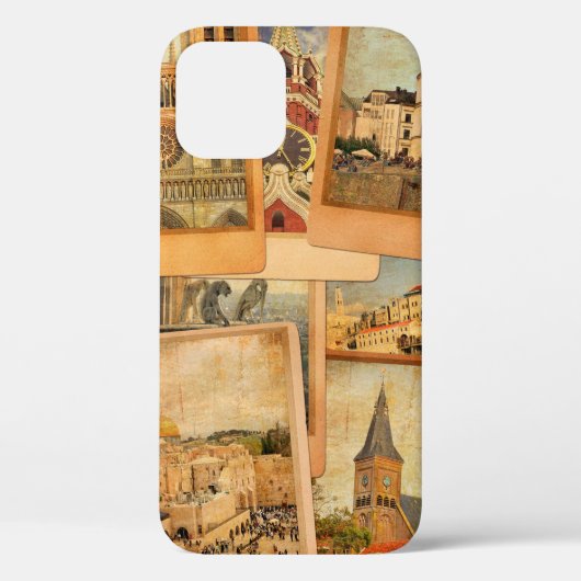 Vintage photo cards collage. European, Middle East Case-Mate iPhoneケース (裏面)