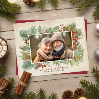 Vintage Photo Christmas Card シーズンポストカード