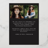 Vintage Photo Floral Graduation Foil Announcement 箔招待状 (裏面)