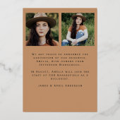 Vintage Photo Floral Graduation Foil Announcement 箔招待状 (裏面)