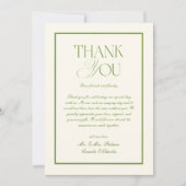 Vintage Photo White and Green Wedding  サンキューカード (正面)