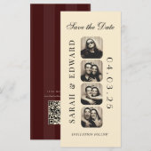 Vintage Photobooth Bookmark Qrcode Save the Date (正面/裏面)