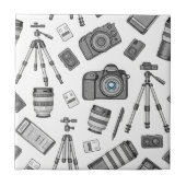 Vintage Photography Equipment Pattern タイル (正面)