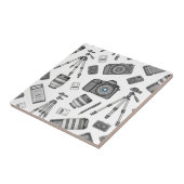 Vintage Photography Equipment Pattern タイル (側面)