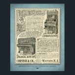 Vintage Piano Ad ポスター<br><div class="desc">Vintage fans and music lovers,  it will be hard to resist this magazine advertisement from the December 1897 issue of the Ladies Home Journal magazine.</div>