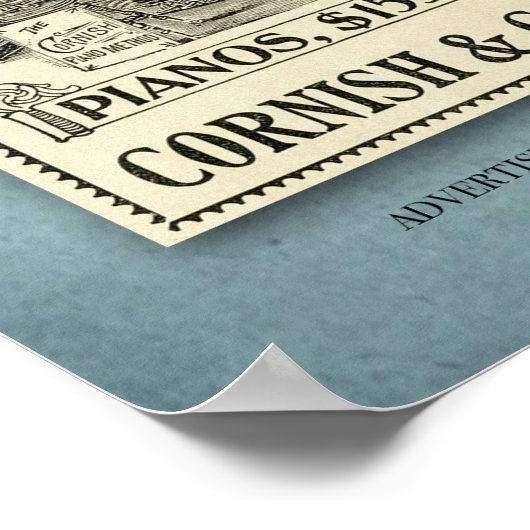 Vintage Piano Ad ポスター (角)