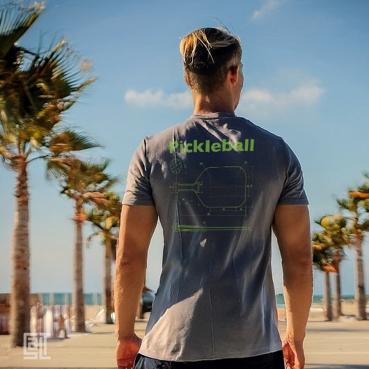 Vintage Pickleball Blueprint Technical Drawing Tシャツ