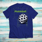 Vintage Pickleball Blueprint Technical Drawing Tシャツ