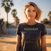 Vintage Pickleball Blueprint Technical Drawing Tシャツ