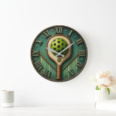 Vintage Pickleball Paddle ラージ壁時計 (ホーム)