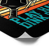 Vintage pickleball retro lines minimal classic  ポスター (角)
