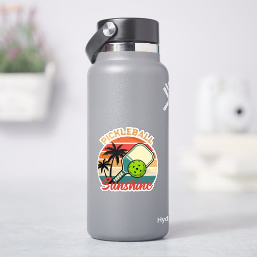 Vintage Pickleball Sunshine Club Retro Paddle シール (HydroFlask)