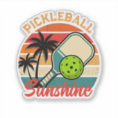 Vintage Pickleball Sunshine Club Retro Paddle シール (正面)