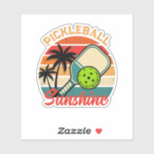 Vintage Pickleball Sunshine Club Retro Paddle シール (シート)