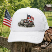 Vintage Pickup Truck Flag  キャップ