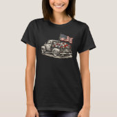 Vintage Pickup Truck Flag  Tシャツ (正面)