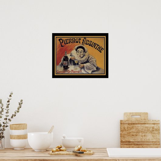 Vintage Pierrot-Absinthe ポスター (キッチン)