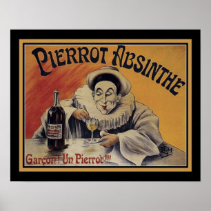 Vintage Pierrot-Absinthe ポスター