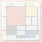 Vintage Piet Mondrian Composition, retro ガラスコースター (裏面)