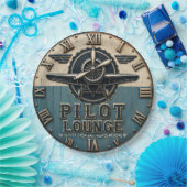 Vintage Pilot Lounge Airplane ペーパープレート (パーティー)