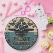 Vintage Pilot Lounge Airplane ペーパープレート (パーティー)