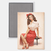 Vintage Pin-Up Glam Magnet  マグネット (正面/裏面)