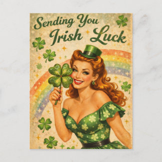 Vintage Pin-Up St. Patrick’s Day Postcard  シーズンポストカード