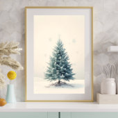 Vintage Pine Christmas Tree Poster ポスター