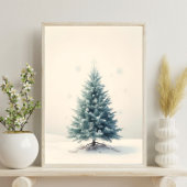 Vintage Pine Christmas Tree Poster ポスター