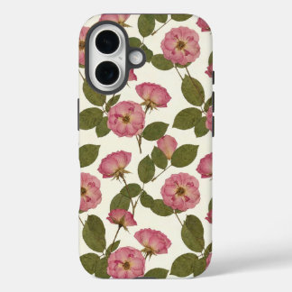 Vintage Pink Botanical Rose–Romantic Pressed  iPhone 16ケース